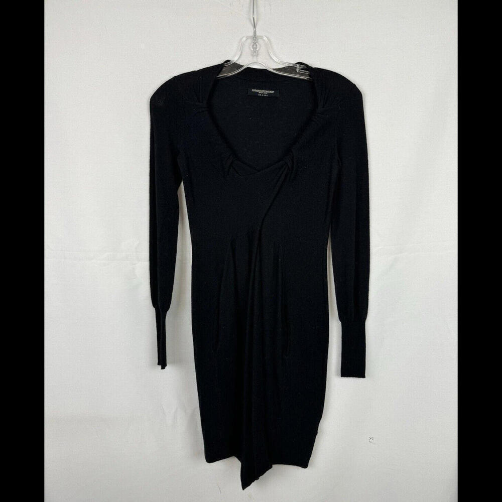 AllSaints Symphony Knit Sweater Dress Wool Cotton Blend Black Size 0 US